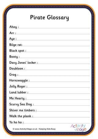 Make Your Own Pirate Glossary