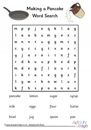 Pancake Day Picture Crossword