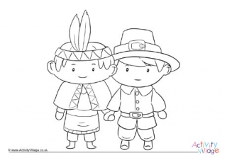 Making Friends Thanksgiving Colouring Page