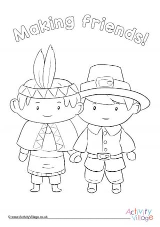 Making Friends Thanksgiving Colouring Page 2