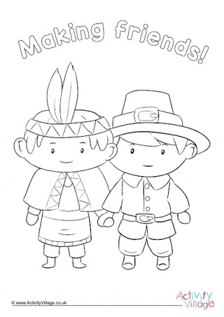 Making Friends Thanksgiving Colouring Page 2