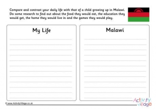 Malawi Compare And Contrast Worksheet