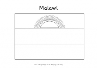 Malawi flag colouring page