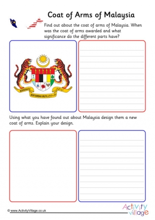 Malaysia Coat Of Arms Worksheet