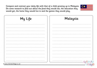 Malaysia Compare And Contrast Worksheet