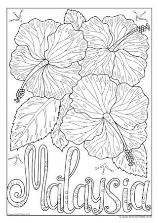 Malaysia National Flower Colouring Page