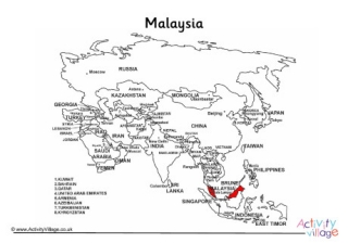 Malaysia On Map Of Asia