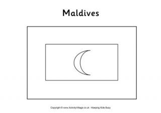 Maldives Flag Colouring Page