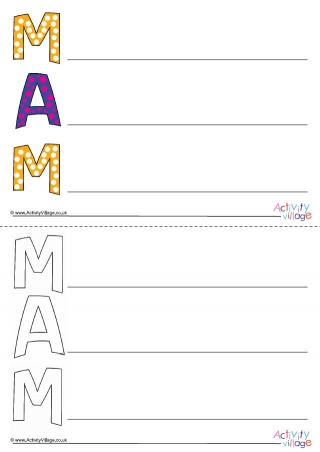 Mam Acrostic Poem Printable