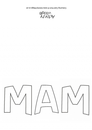 Mam colouring card