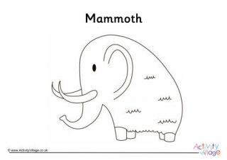 Mammoth Colouring Page