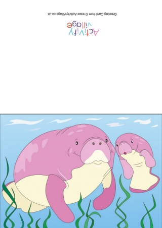 Manatees Scene Card