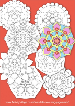 Mandala Colouring Pages Set 1