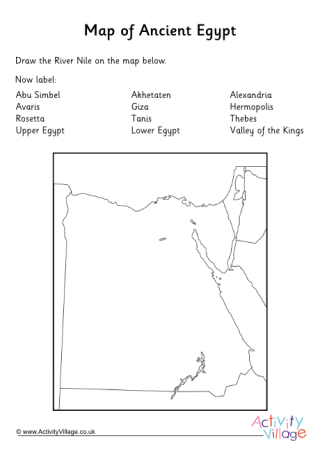 Map of Ancient Egypt Worksheet