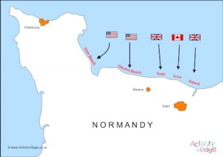 Map of D-Day Landings