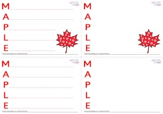 Maple Acrostic Poem Printable