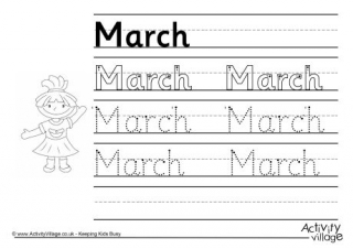 March Handwriting Worksheet