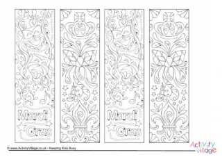 Mardi Gras Colouring Bookmarks