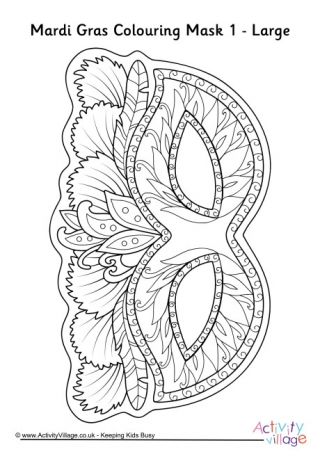 Mardi Gras Colouring Mask 1 Large