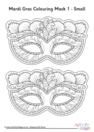 Mardi Gras Colouring Mask 1 Small