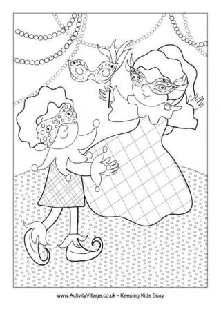 Mardi Gras Colouring Page