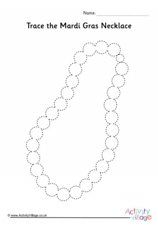 Mardi Gras Necklace Tracing Page