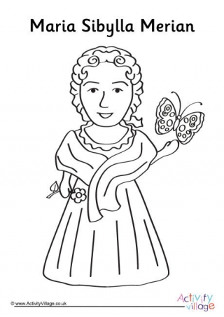 Maria Sibylla Merian Colouring Page