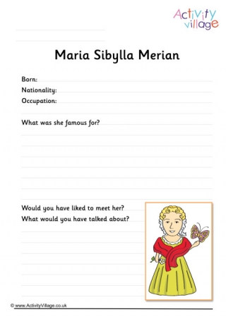 Maria Sibylla Merian Worksheet