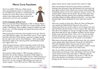 Marie Curie Factsheet