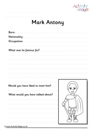 Mark Antony Worksheet