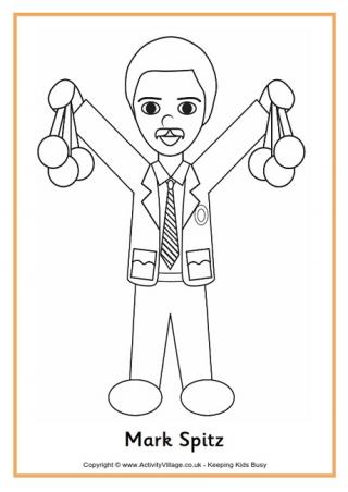 Mark Spitz Colouring Page
