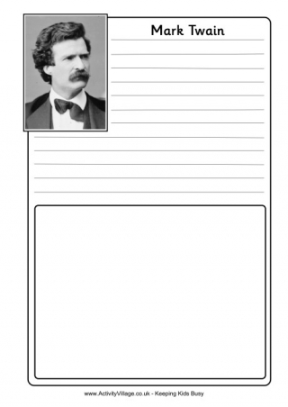 Mark Twain Notebooking Page