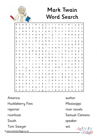 Mark Twain Word Search