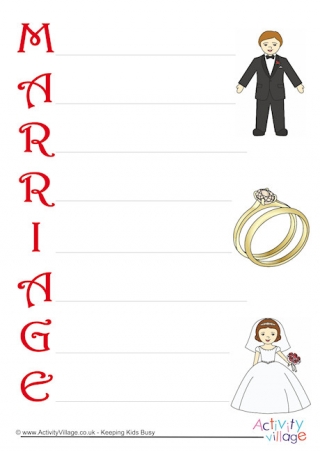 Marriage Acrostic Poem Printable