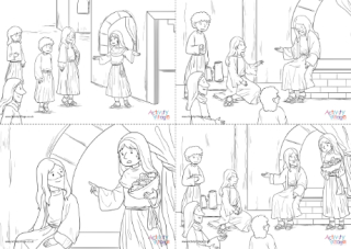 Martha And Mary Colouring Pages