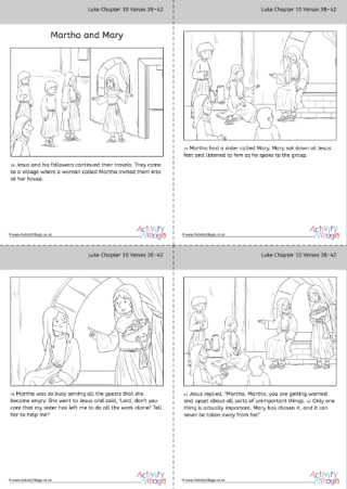 Martha And Mary Story And Colouring Book
