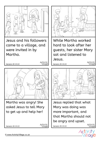 Martha And Mary Story Sequencing Cards