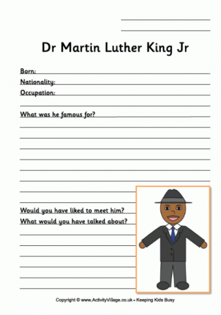 Martin Luther King Worksheet