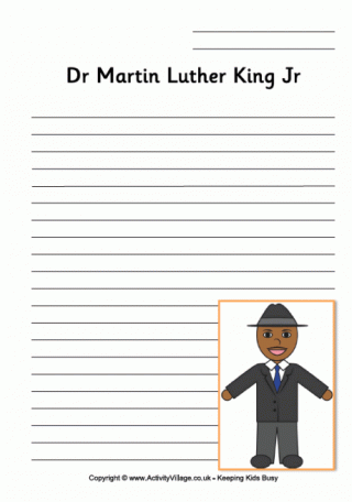 Martin Luther King Writing Page