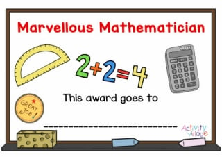 Marvellous Mathematician Certificate