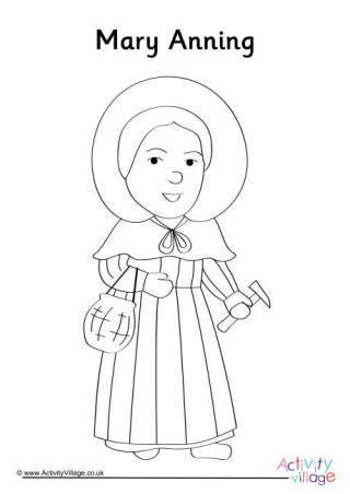 Mary Anning Colouring Page