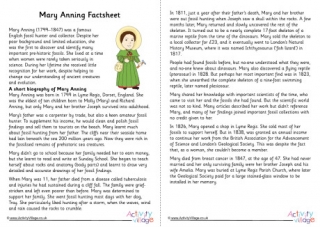 Mary Anning Factsheet