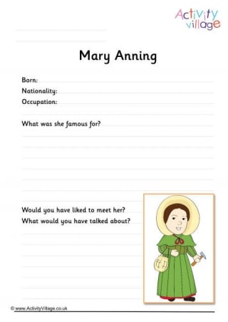 Mary Anning Worksheet