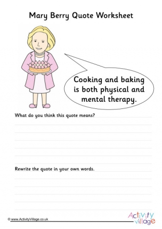 Mary Berry Quote Worksheet