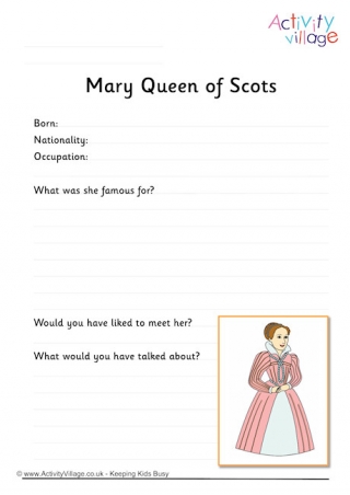 Mary Queen Of Scots Worksheet