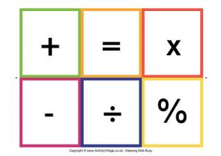 Maths Symbols Cards