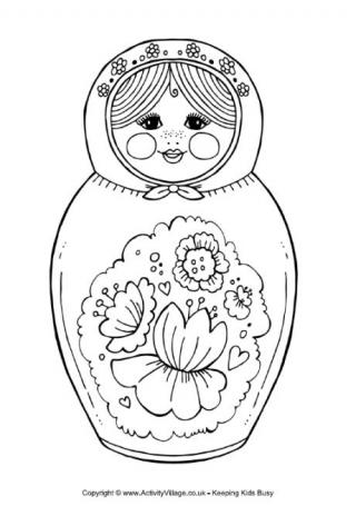 Matryoshka Doll Colouring Page 2