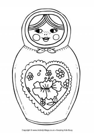 Matryoshka Doll Colouring Page 4
