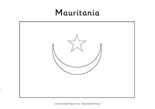 Mauritania Flag Colouring Page