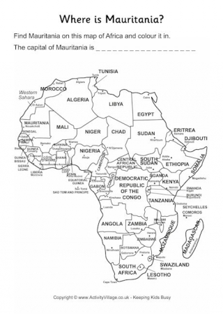 Mauritania Location Worksheet